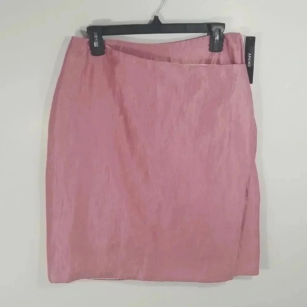 {DKNY} Asymmetrical Wrap Skirt in Damask Rose - Picture 1 of 13